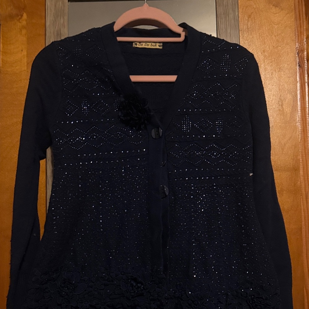 Elegant Navy Blue Women's Sweater